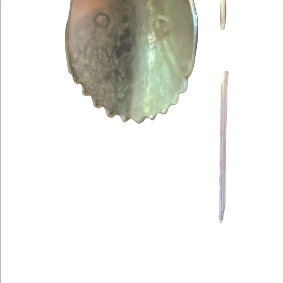 Silver Alpaca MEXICO MOP mother of pearl feather dangle earrings - Picture 6 of 7